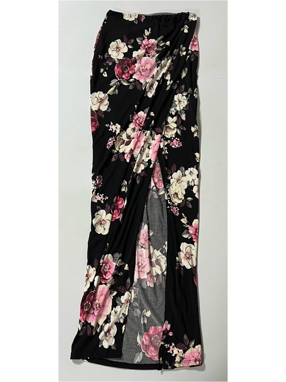 Black Pink ‘Fame Time’ Floral Split-Leg Maxi Skirt Bottoms Size S 🌸✨ #floral